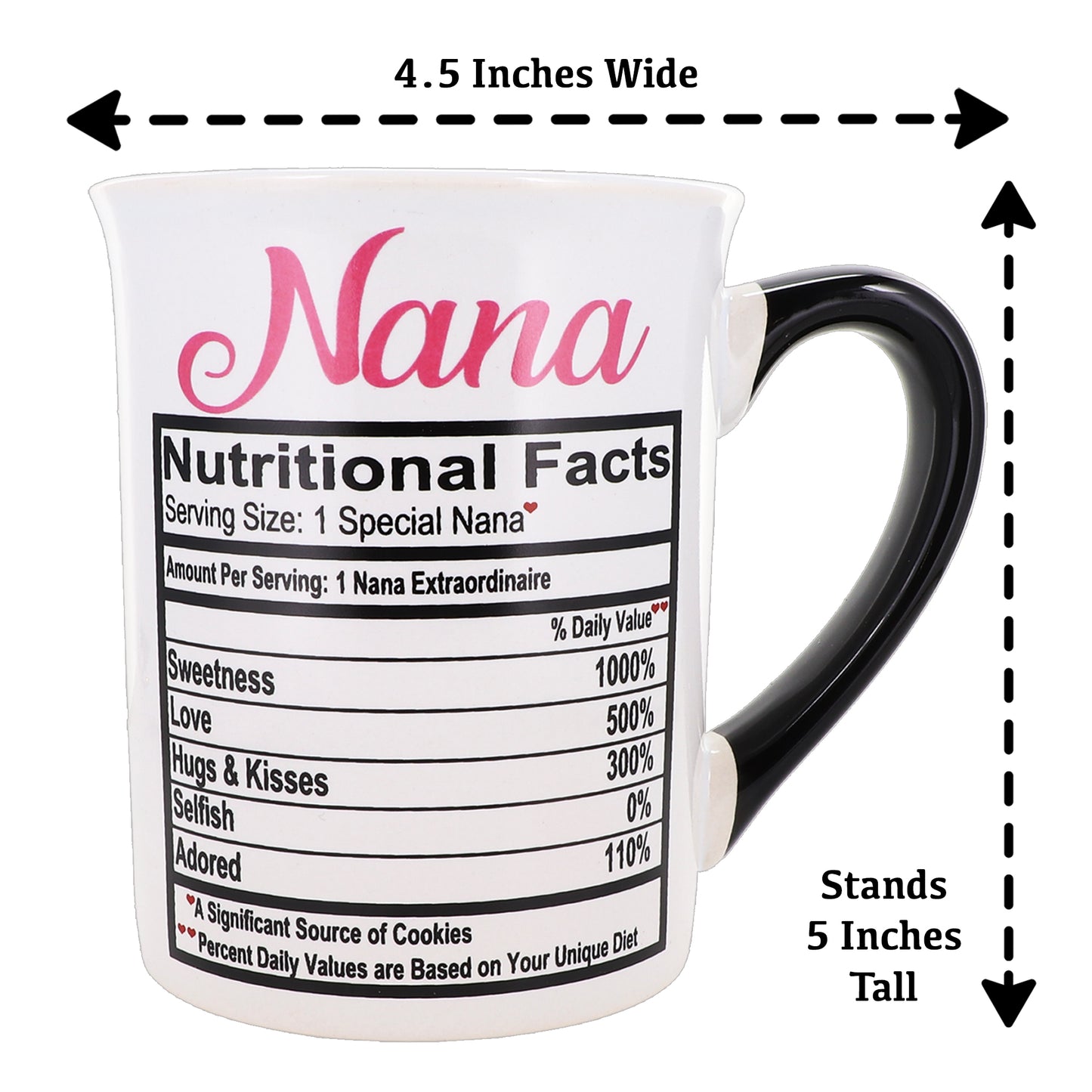 Nana Coffee Mug for Nana, Gifts for Nana, 16oz. Ceramic Coffee Cup, 6" Multicolored