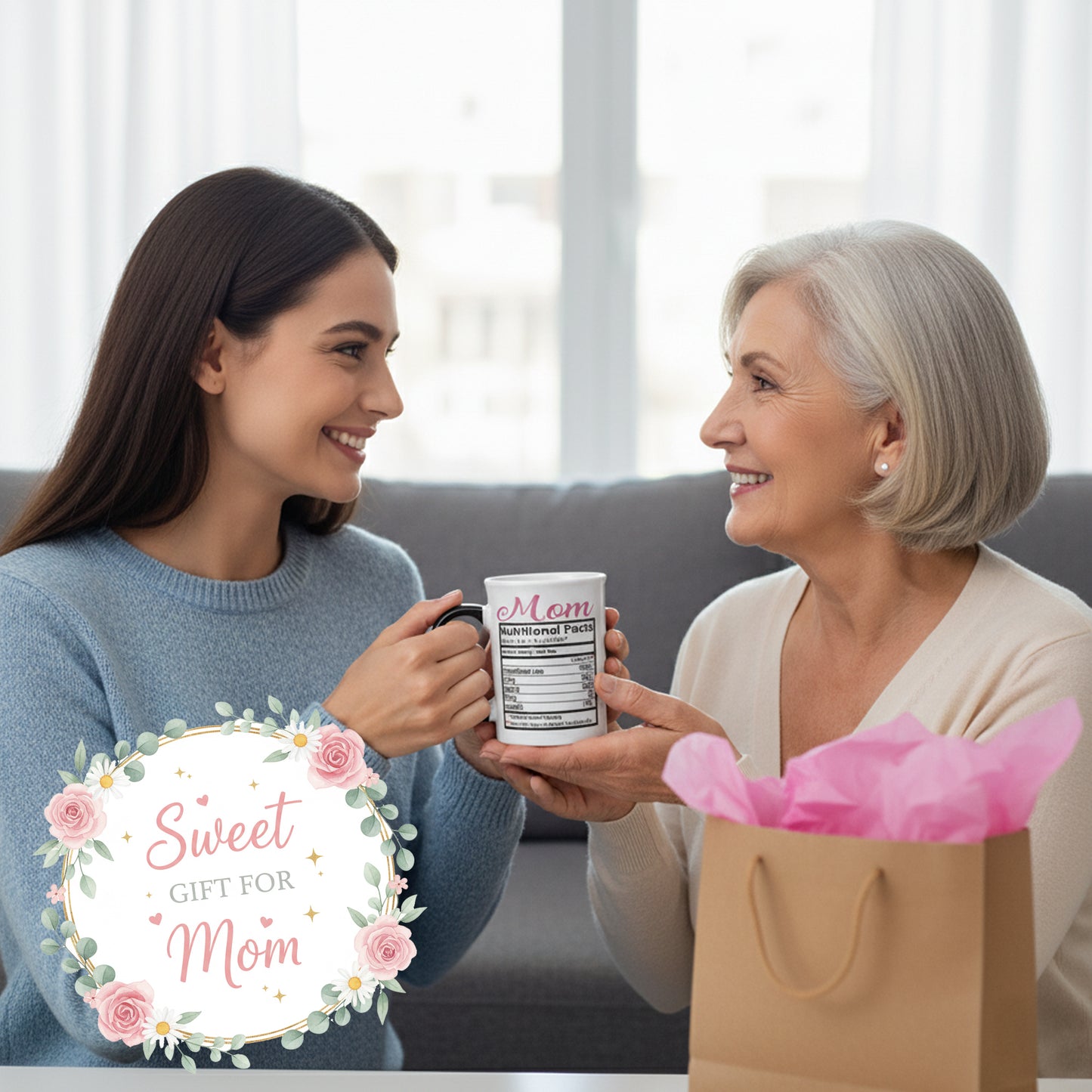 Cottage Creek Mugs | 16 Oz Ceramic Mom Coffee Mug | Large Coffee Cup for Women, Mother, Mama, Grandma | Birthday Gifts for Mom from Daughter | Christmas Mothers Day Gifts | Home Decor Cup