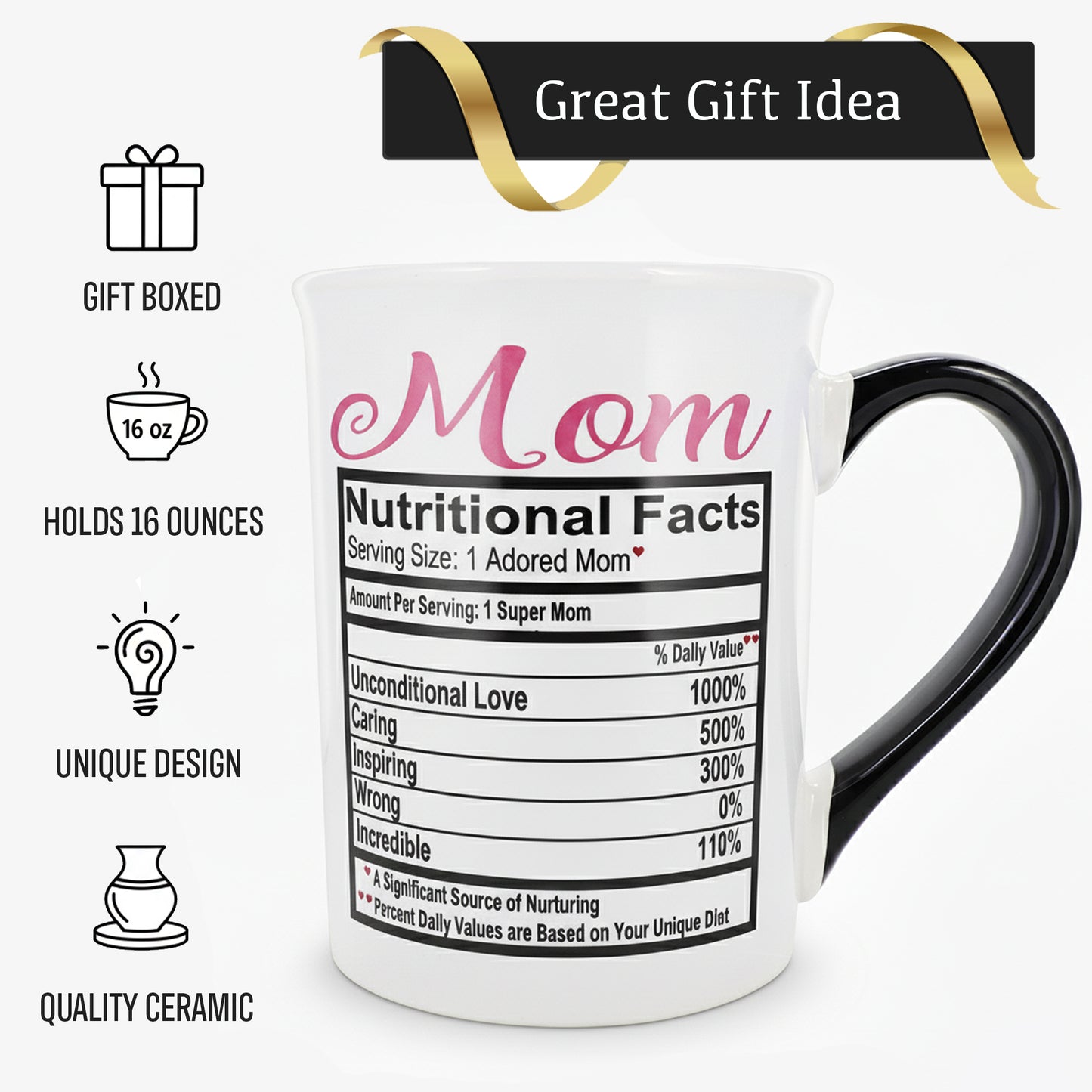 Cottage Creek Mugs | 16 Oz Ceramic Mom Coffee Mug | Large Coffee Cup for Women, Mother, Mama, Grandma | Birthday Gifts for Mom from Daughter | Christmas Mothers Day Gifts | Home Decor Cup