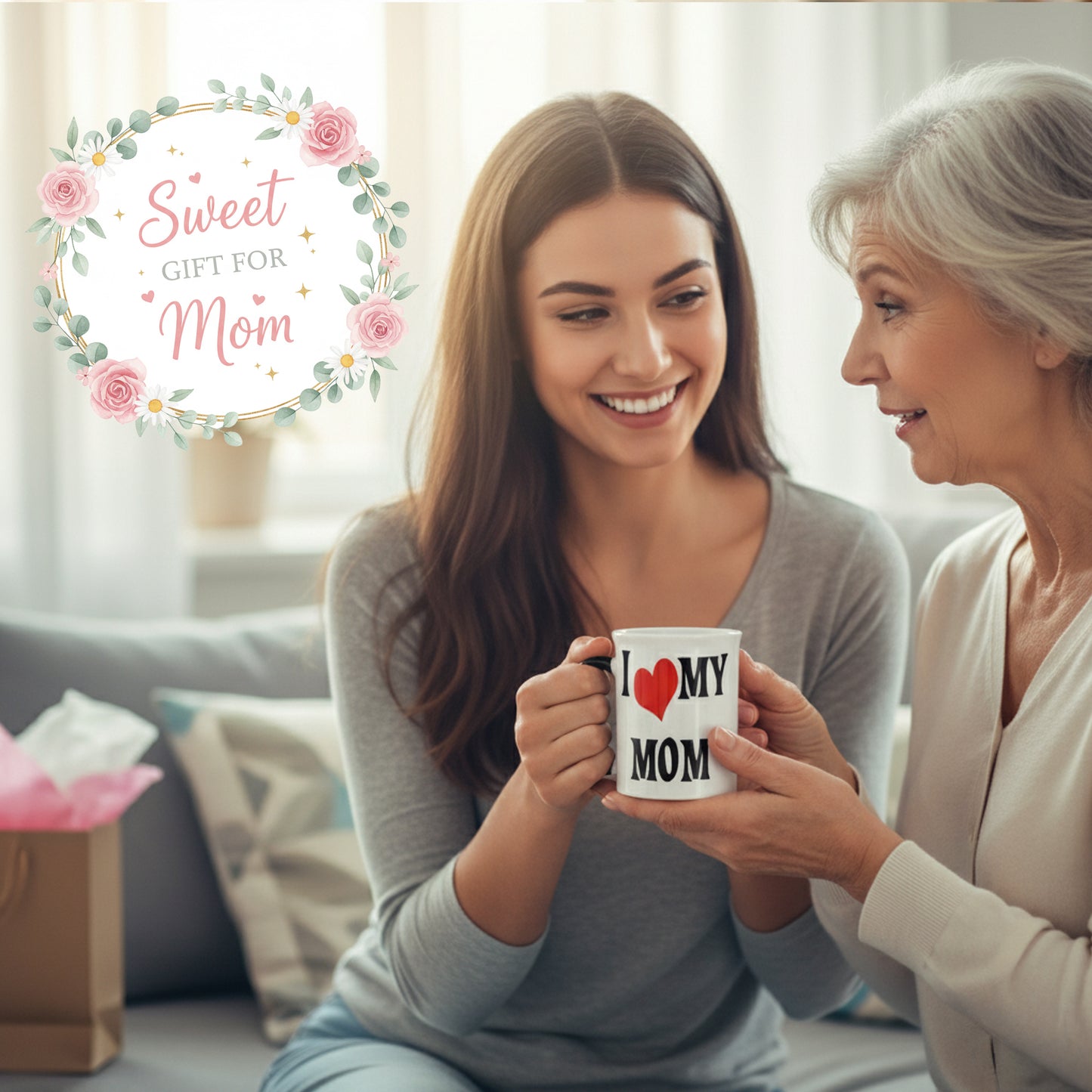 Cottage Creek Mugs | 16 Oz Ceramic Mom Coffee Mug | Large Coffee Cup for Women, Mother, Mama, Grandma | Birthday Gifts for Mom from Daughter | Christmas Mothers Day Gifts | Home Decor Cup