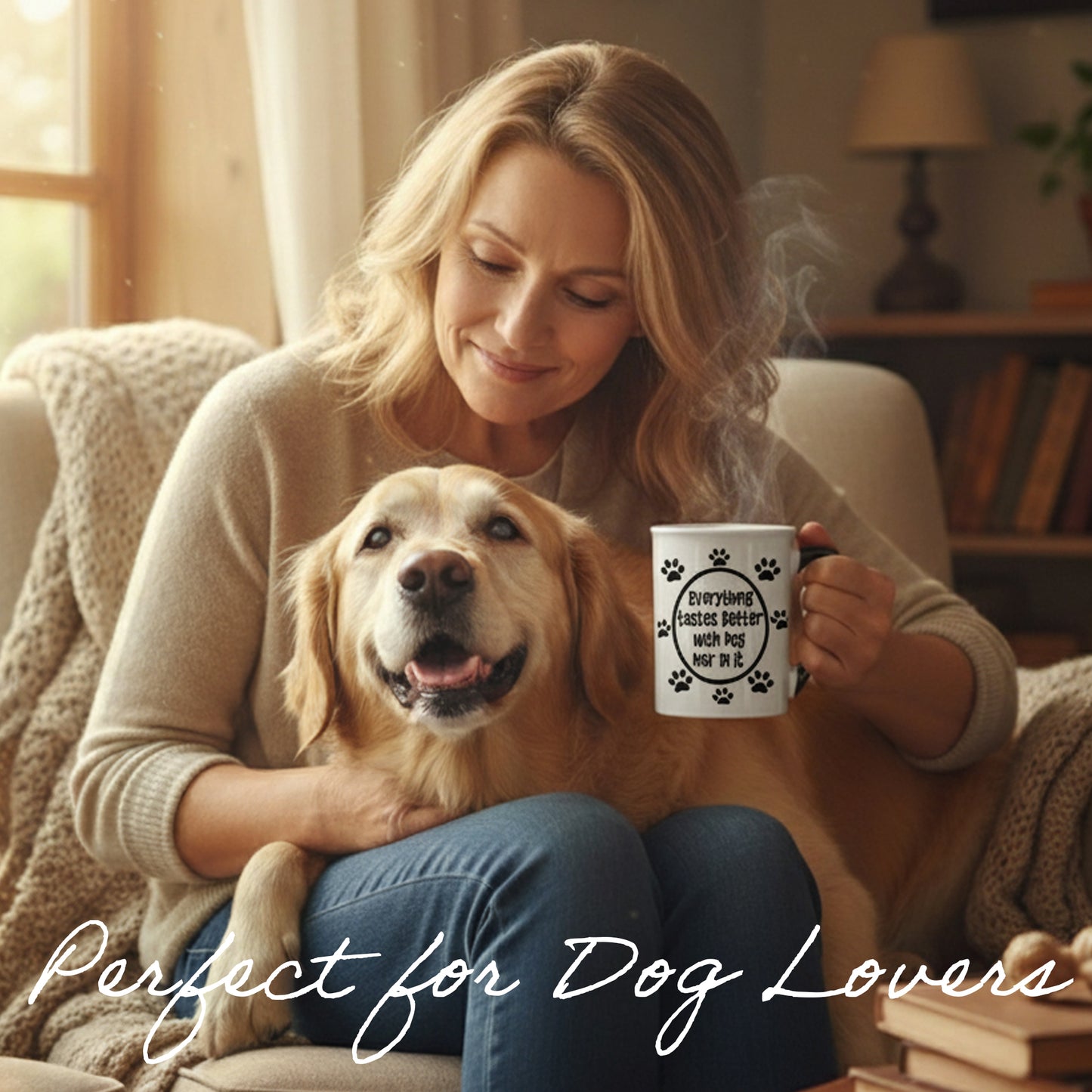 Cottage Creek Coffee Cups | Everything Tastes Better with Dog Hair 16oz Ceramic Coffee Mug | Ideal I Love My Dog Gifts for Women, Men | Funny Gifts for Mom, Dad, Girlfriend, Boyfriend