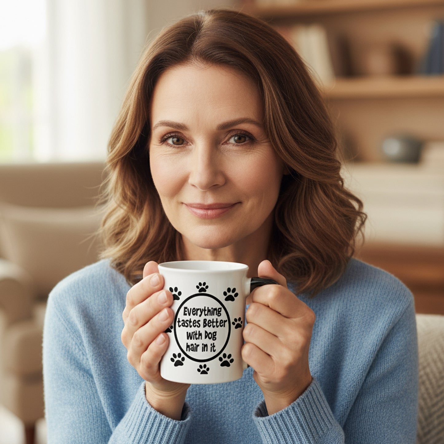 Cottage Creek Coffee Cups | Everything Tastes Better with Dog Hair 16oz Ceramic Coffee Mug | Ideal I Love My Dog Gifts for Women, Men | Funny Gifts for Mom, Dad, Girlfriend, Boyfriend