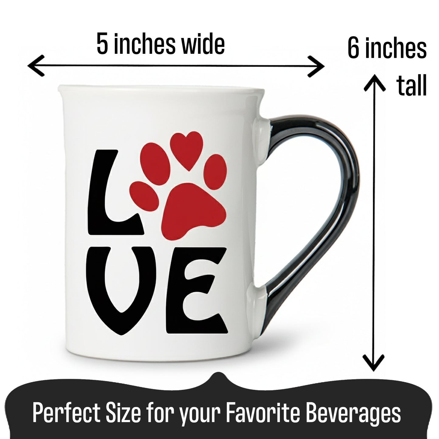 Cottage Creek Coffee Cups | I Love Dogs 16oz Ceramic Coffee Mug | Ideal I Love My Dog Gifts for Women, Men | Funny Gifts for Mom, Dad, Girlfriend, Boyfriend