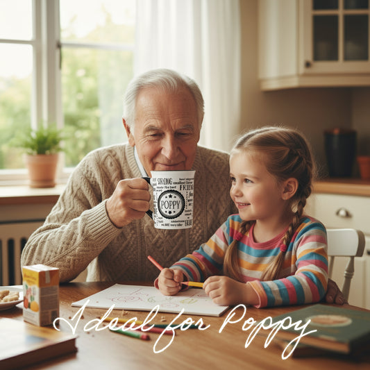 Cottage Creek Ceramic Coffee Cups |16oz. Large I Love My Poppy Mug | Ideal Gift for Grandpa, Papa, and Dad for Father's Day, Birthday, or Christmas | Poppy Coffee Mug for Home Decor, Kitchen Decor