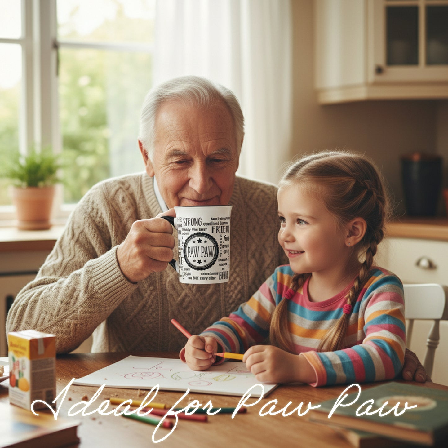 Cottage Creek Coffee Cup |  16oz. Large Ceramic Paw Paw Coffee Mug | Ideal Gift for Grandpa, Papa, and Dad for Father's Day, Birthday, or Christmas | Pawpaw Mug