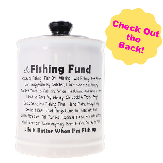Cottage Creek Ceramic Fish Piggy Bank for Adults and Kids - Decorative Money Jar, Fishing Fund & Coin Bank, Gifts for Men, Dad, Grandpa, Boyfriend, Boys, and Fisherman | Unique Home Decor