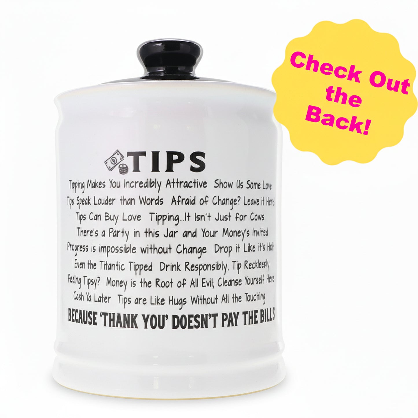 Cottage Creek Jars | Tip Jar for Money | Ceramic Tips Piggy Bank, Donation, Gratitude Tips Jar | Gifts for Women, Men, Musicians, Bartender | Christmas Gift Ideas