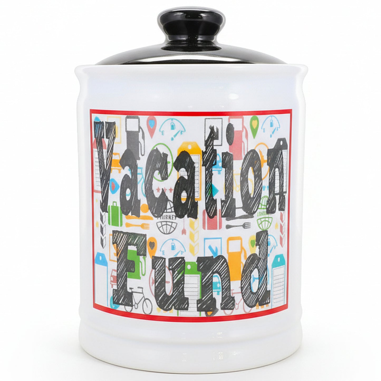 Cottage Creek Jars Vacation Fund Travel Piggy Bank | Ceramic Trip Fund Jar & Travel Money Jar | Home & Bedroom Decor Vacation Essentials Savings Storage Container | Gifts for Women, Men, Couples