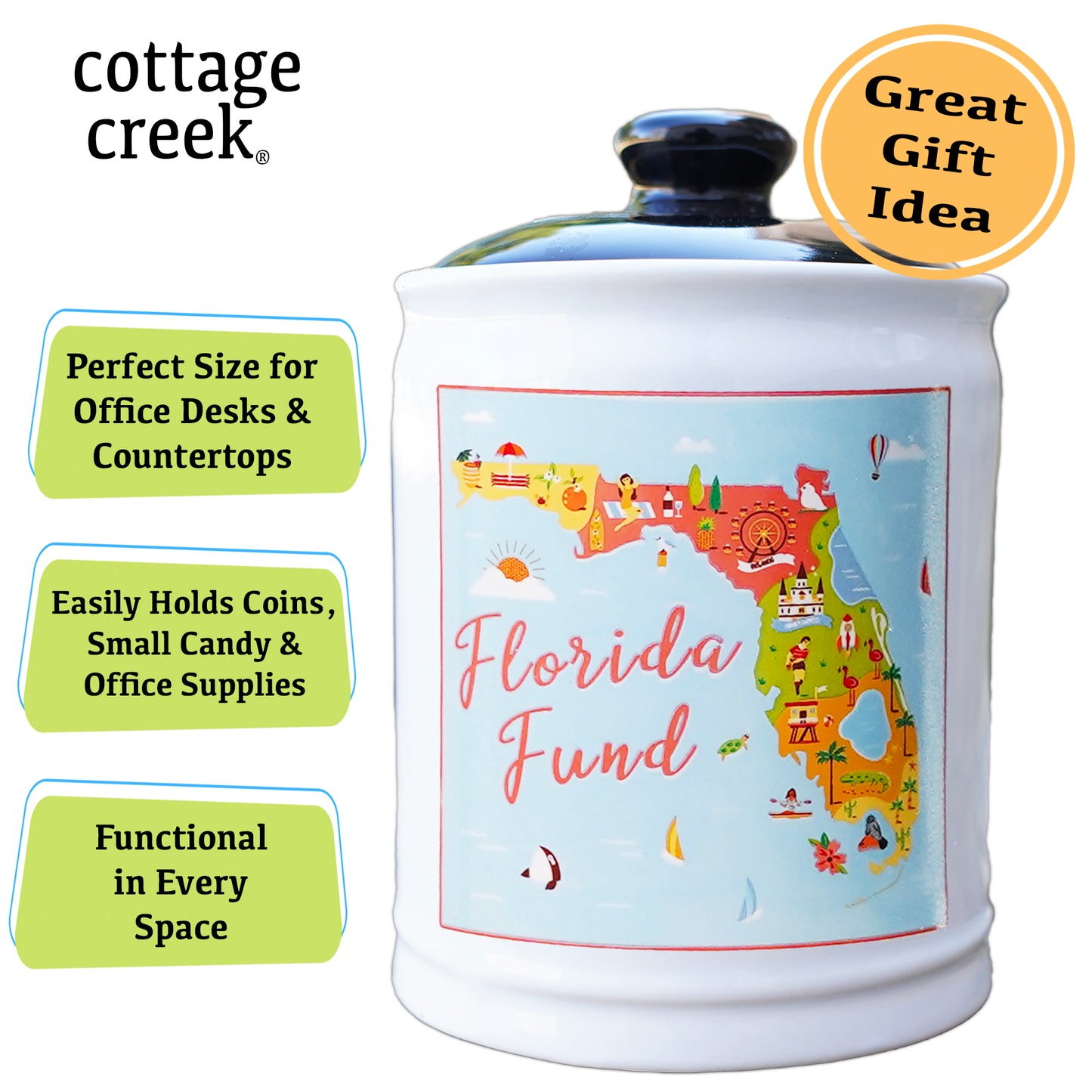 Florida Fund Piggy Bank, Vacation Fund Bank, Florida Gifts