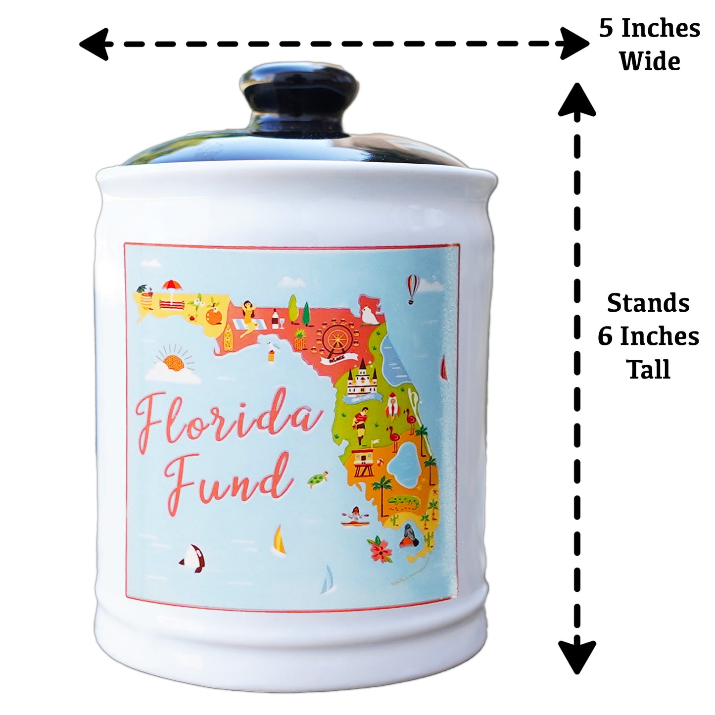 Florida Fund Piggy Bank, Vacation Fund Bank, Florida Gifts