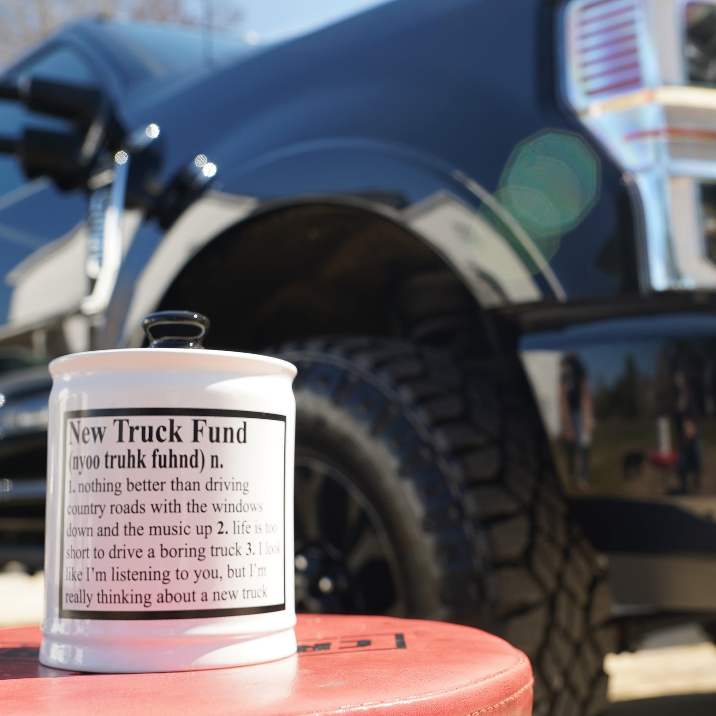 New Truck Fund Piggy Bank, Multicolored, Ceramic, 6" Truck Money Bank