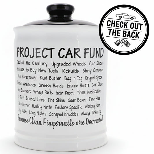 Cottage Creek Jars | Project Car Fund Piggy Bank | Car Accessories Ceramic Jar for Office & Home Decor | Stocking Stuffers & Christmas Gifts for Men, Teens, Women, Friends