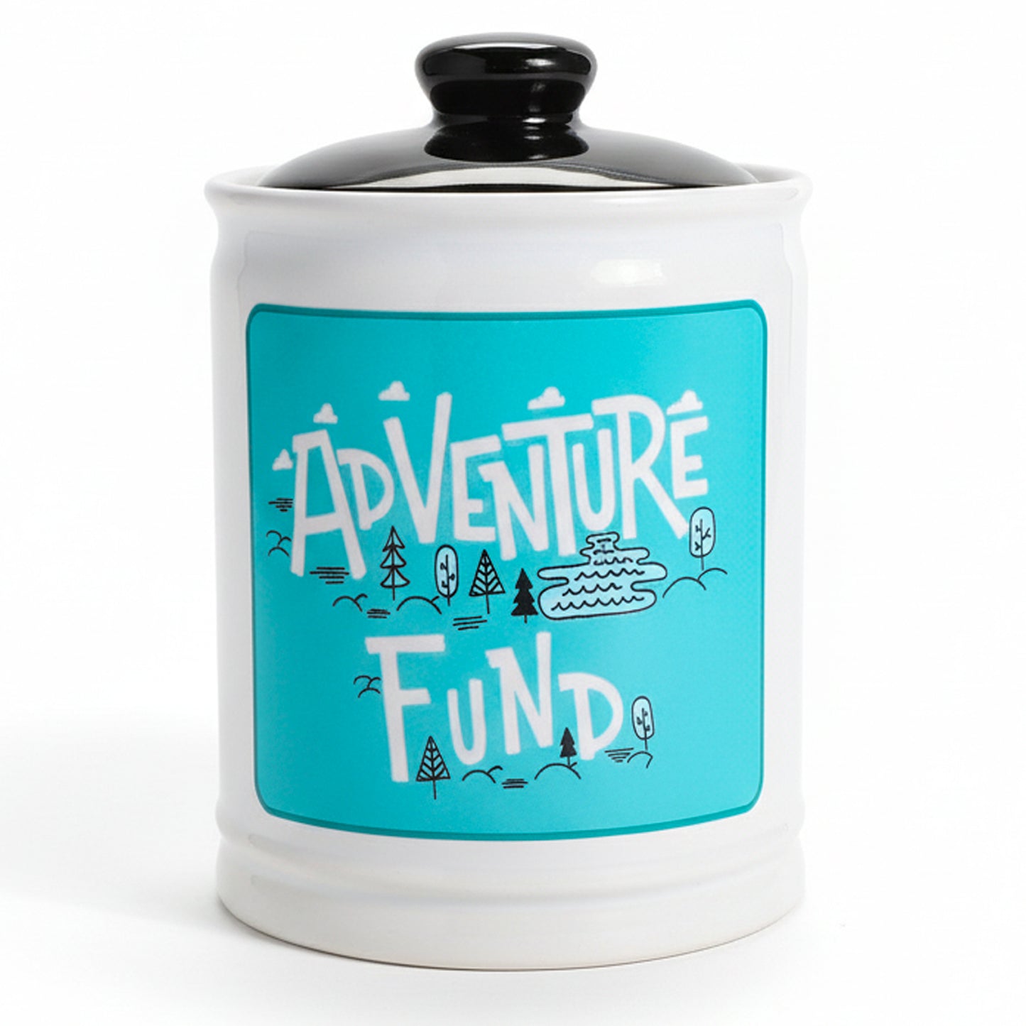Cottage Creek Jars Adventure Fund Travel Piggy Bank | Ceramic Trip Fund Jar & Travel Money Jar | Home & Bedroom Decor Vacation Essentials Savings Storage Container | Gifts for Women, Men, Couples