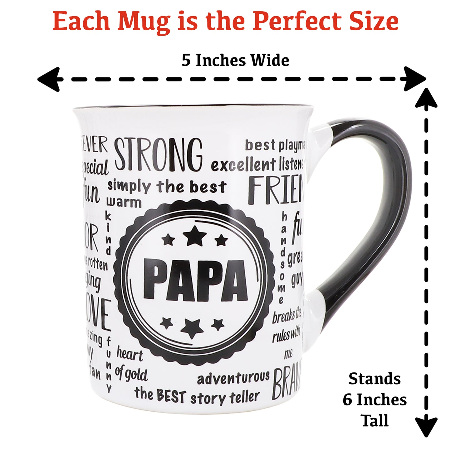 Cottage Creek Nana Papa Set of 2 Ceramic, 16oz, Multicolored, Coffee Mugs