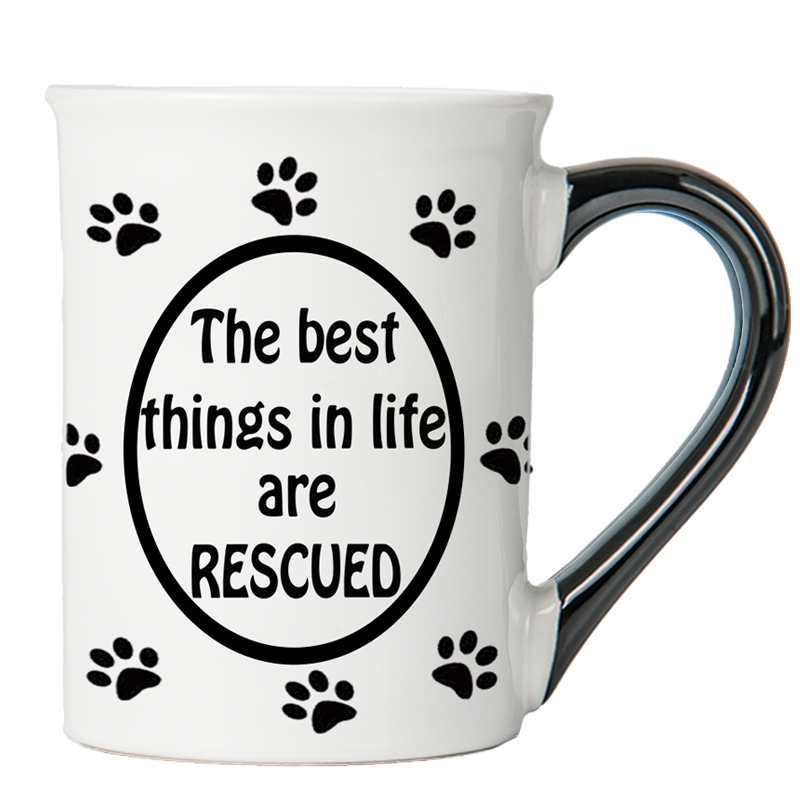 Cottage Creek The Best Things in Life are Rescued Dog Coffee Mug, 16oz., Multicolored