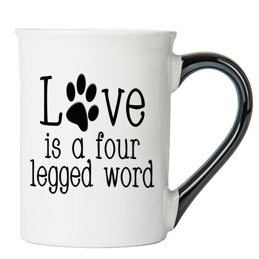Cottage Creek Love is a Four Legged Word Dog Coffee Mug, 16oz. Multicolored