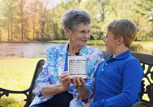 Cottage Creek Mimi's Kisses Piggy Bank, Multicolored, Ceramic, 6" Candy Jar for Mimi