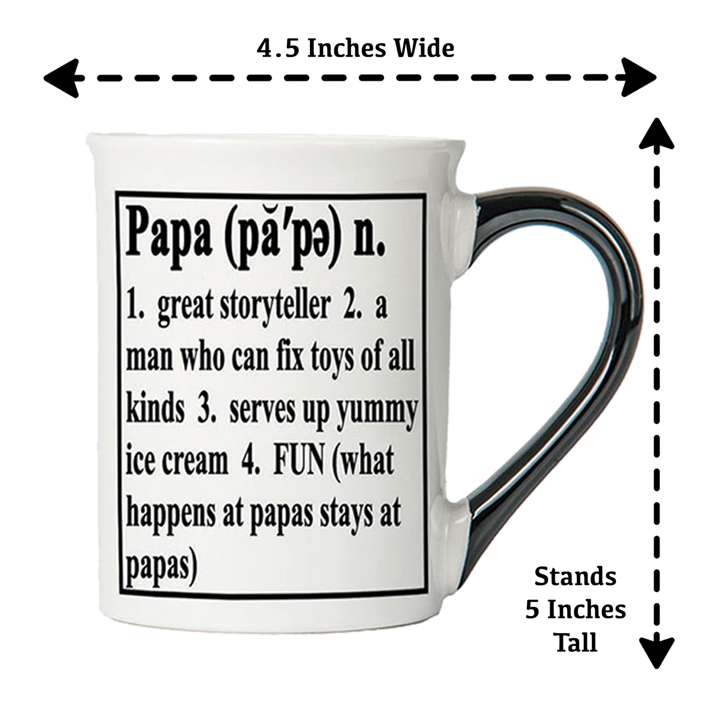 Cottage Creek Papa Mug, Papa Coffee Mug for Papa, 16oz., 6" Multicolored
