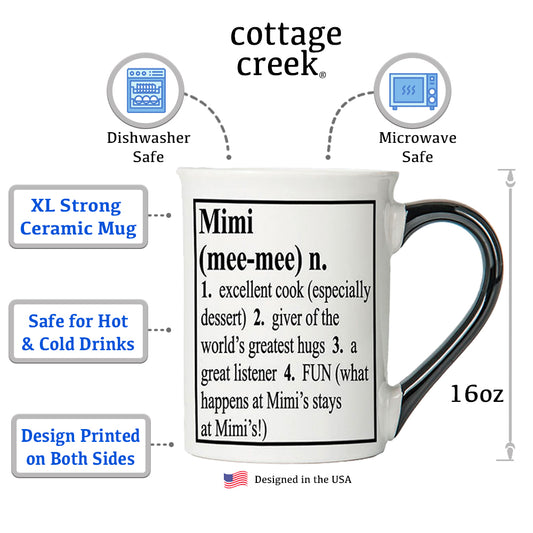 Cottage Creek Mimi Mug, Mimi Coffee Mug for Mimi, 16oz., 6" Multicolored