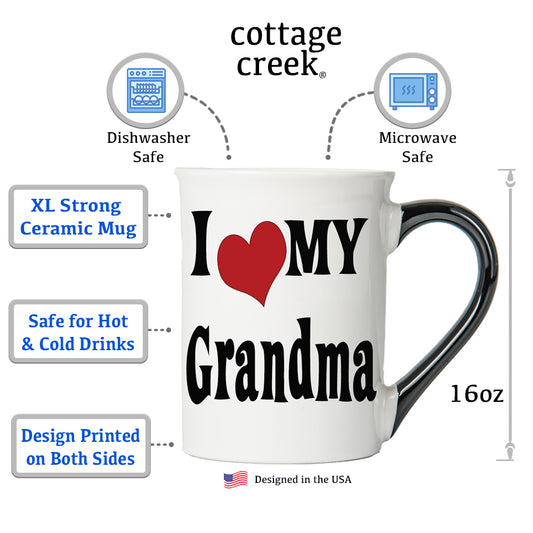 Cottage Creek Grandma Mug, Grandma Coffee Mug for Grandma, 16oz., 6" Multicolored