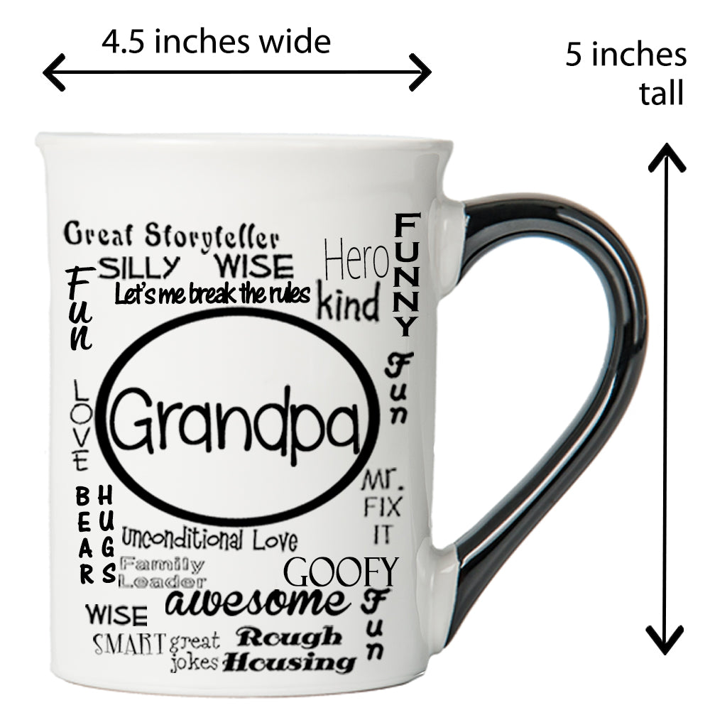 Cottage Creek Grandpa Mug, Ceramic 16oz. Multicolored 6" Grandpa Coffee Mug