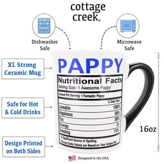 Cottage Creek Pappy Mug, Pappy Coffee Mug for Pappy, 16oz., 6" Multicolored