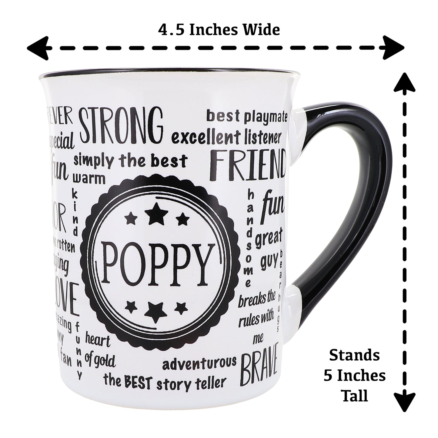 Cottage Creek Poppy Mug, Poppy Coffee Mug for Poppy, 16oz., 6" Multicolored