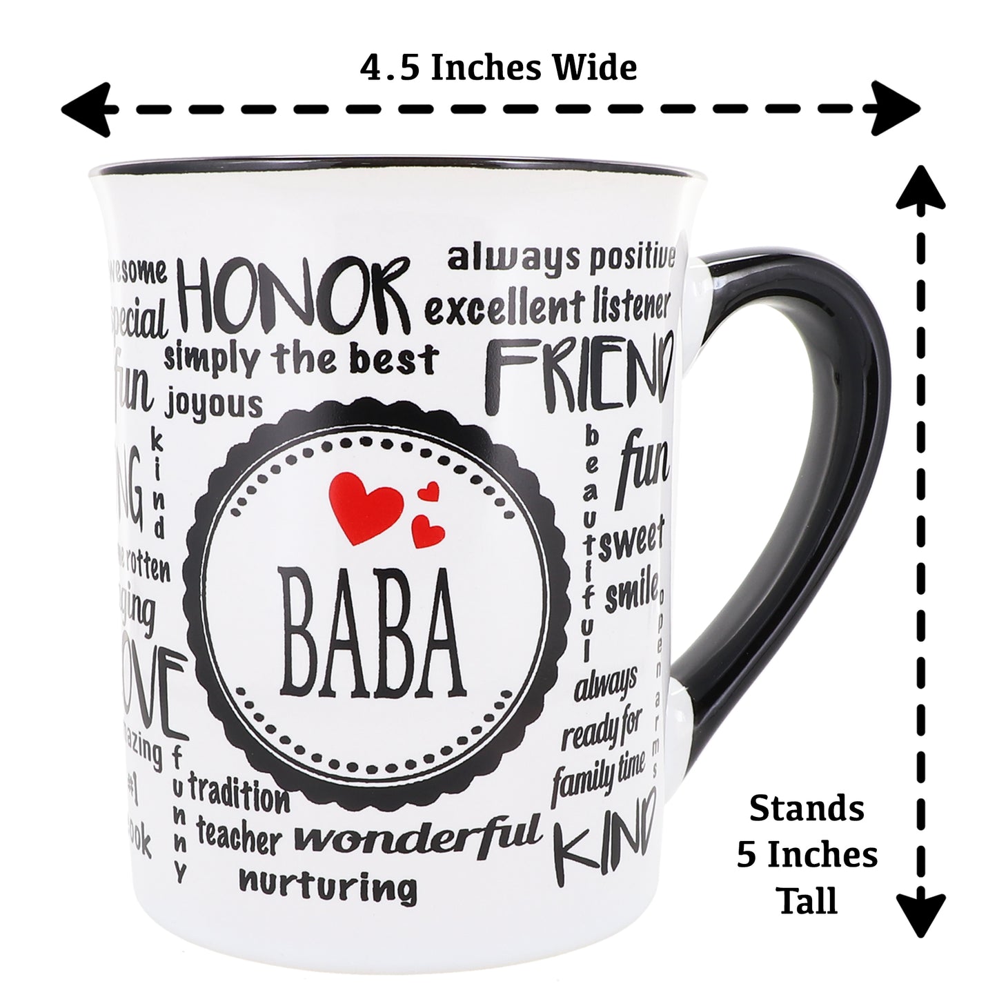 Cottage Creek Baba Mug, Baba Coffee Mug for Baba, 16oz., 6" Multicolored