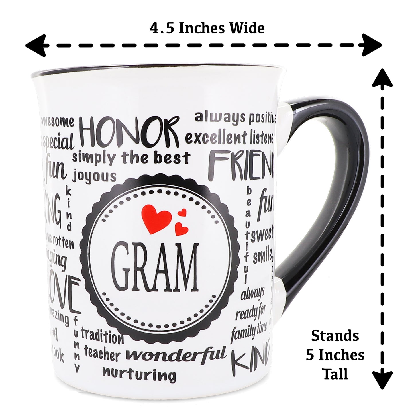 Cottage Creek Gram Mug, Gram Coffee Mug, Ceramic, 16oz., 6" Multicolored