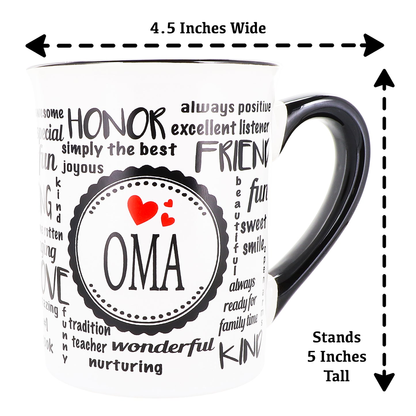 Cottage Creek Oma Mug, Oma Coffee Mug, Ceramic, 16oz., 6" Multicolored