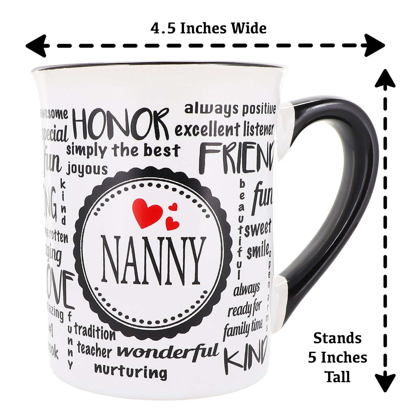 Cottage Creek Nanny Mug, Nanny Coffee Mug, Ceramic 16oz., 6" Multicolored