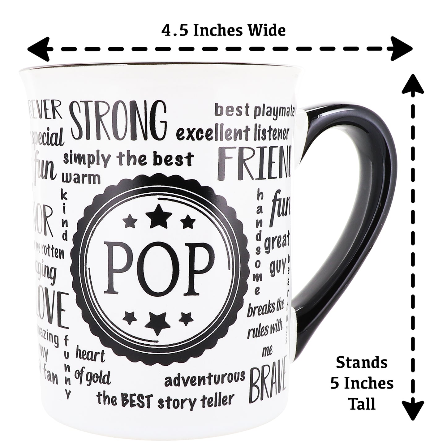 Cottage Creek Pop Mug, Pop Coffee Mug, Ceramic 16oz., 6" Multicolored