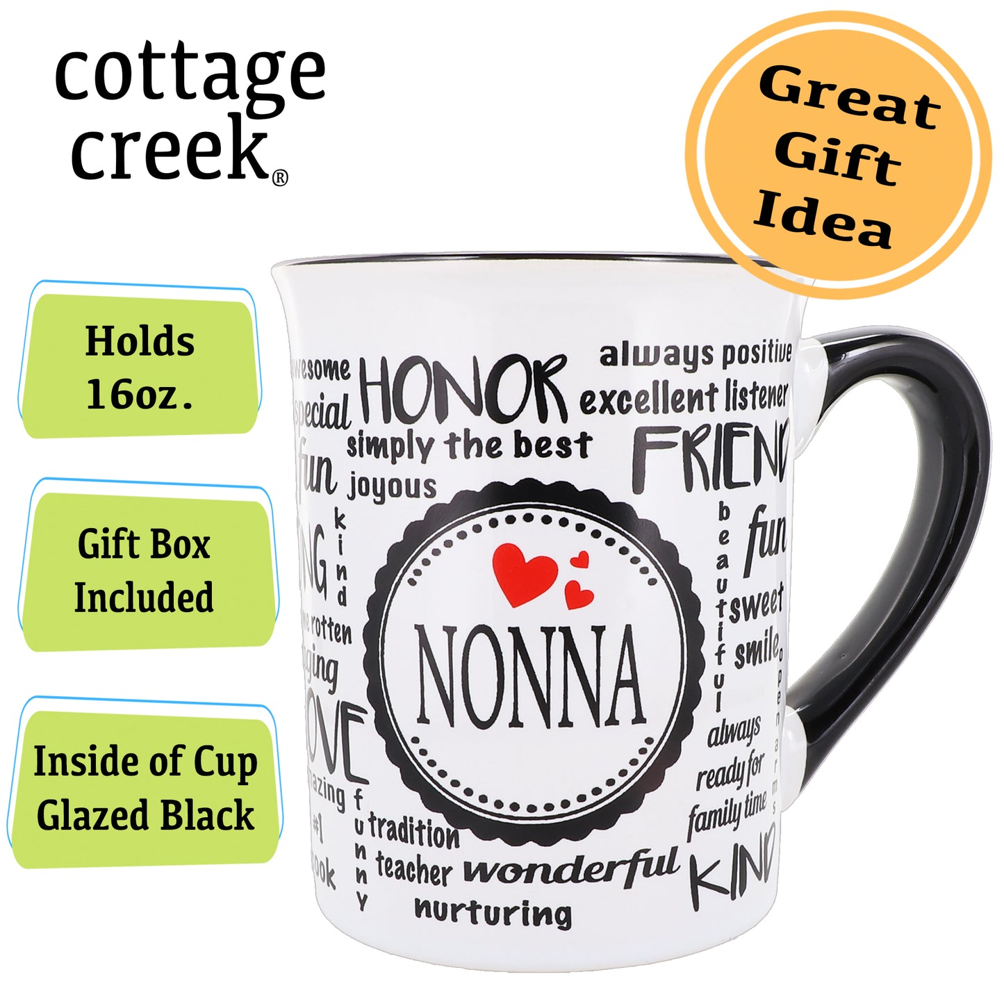 Cottage Creek Nonna Mug, Nonna Coffee Mug for Nonna, 16oz., 6" Multicolored