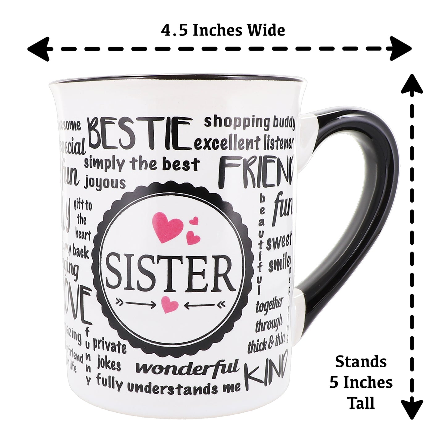 Cottage Creek Sister Coffee Mug, Sister Mug for Sisters, 16oz., 6" Multicolored