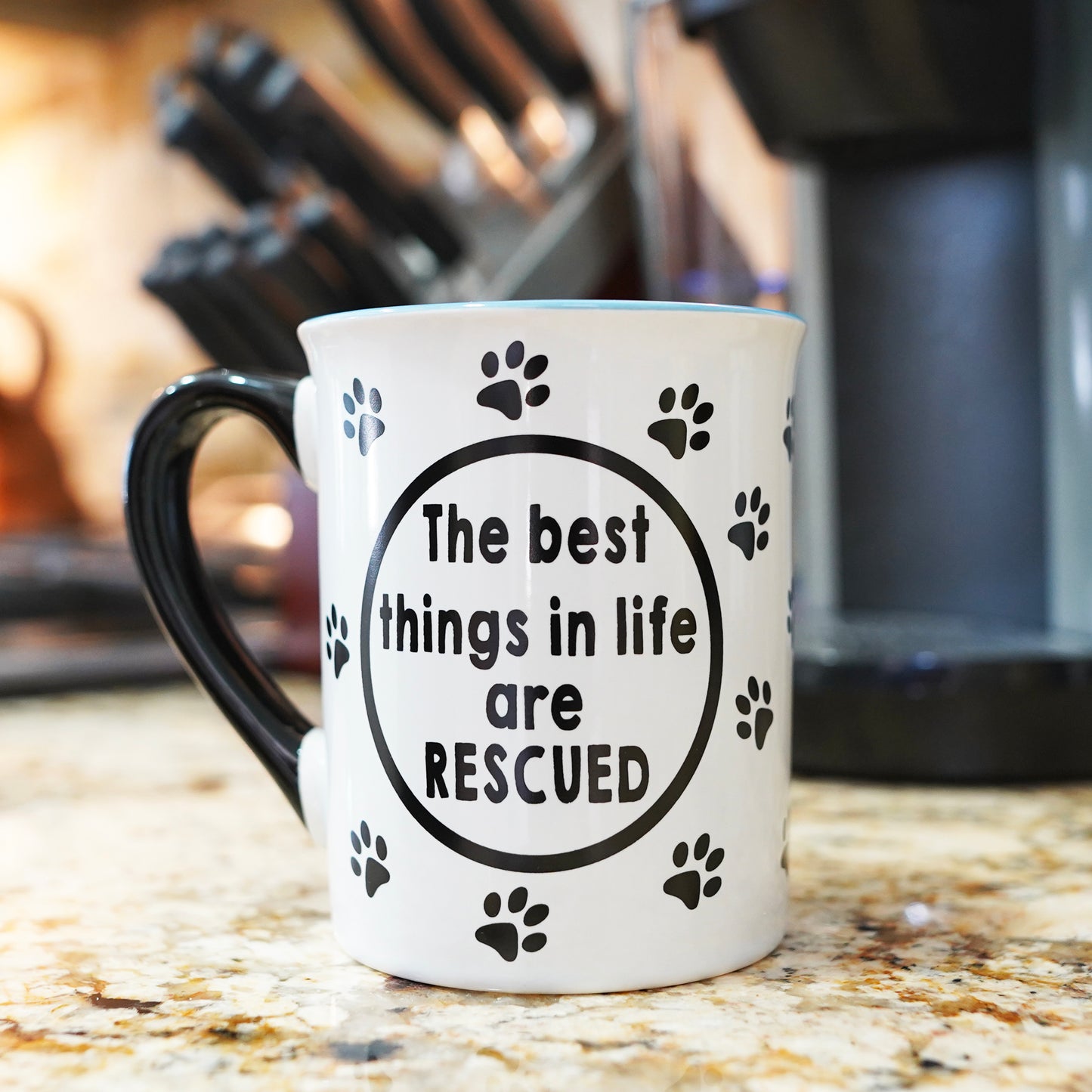 Cottage Creek The Best Things in Life are Rescued Dog Coffee Mug, 16oz., Multicolored