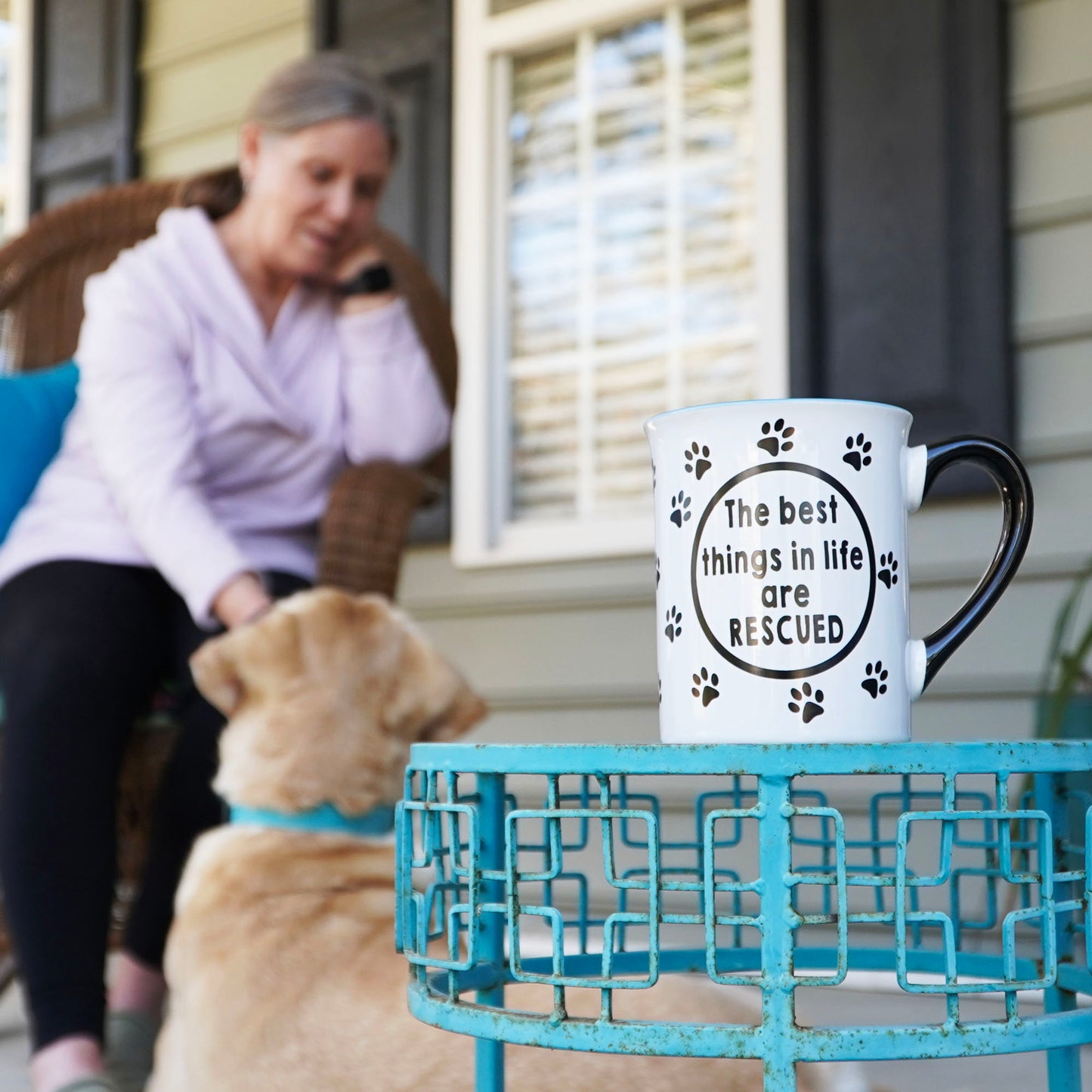 Cottage Creek The Best Things in Life are Rescued Dog Coffee Mug, 16oz., Multicolored