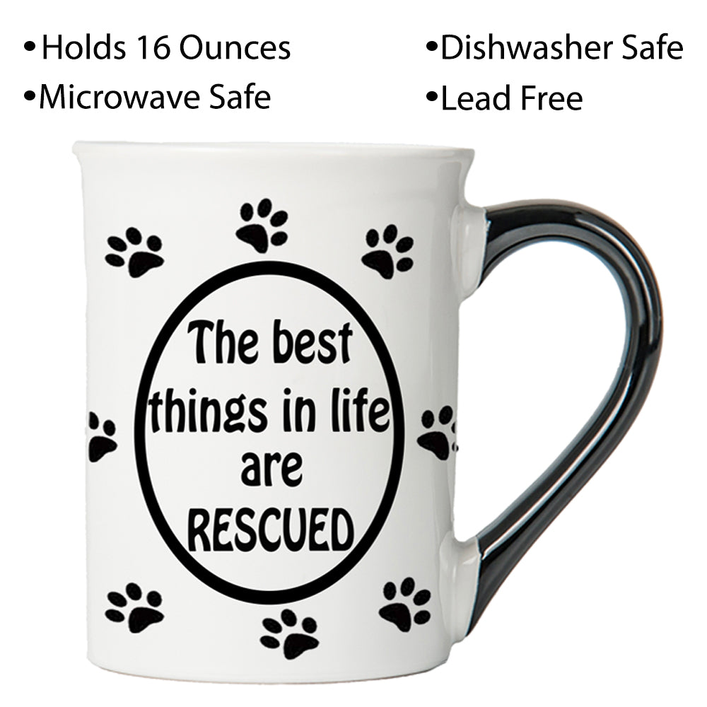 Cottage Creek The Best Things in Life are Rescued Dog Coffee Mug, 16oz., Multicolored