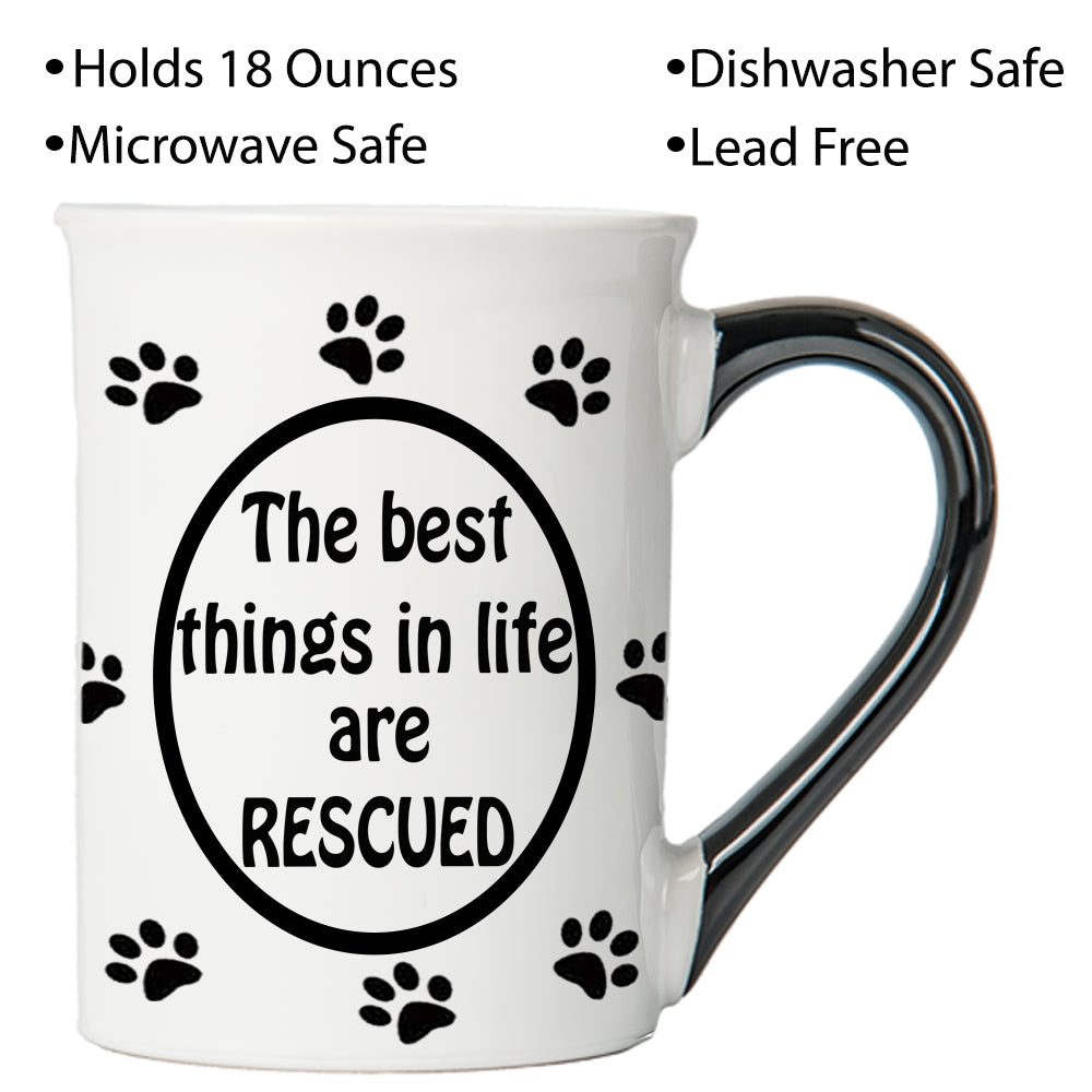 Cottage Creek The Best Things in Life are Rescued Dog Coffee Mug, 16oz., Multicolored