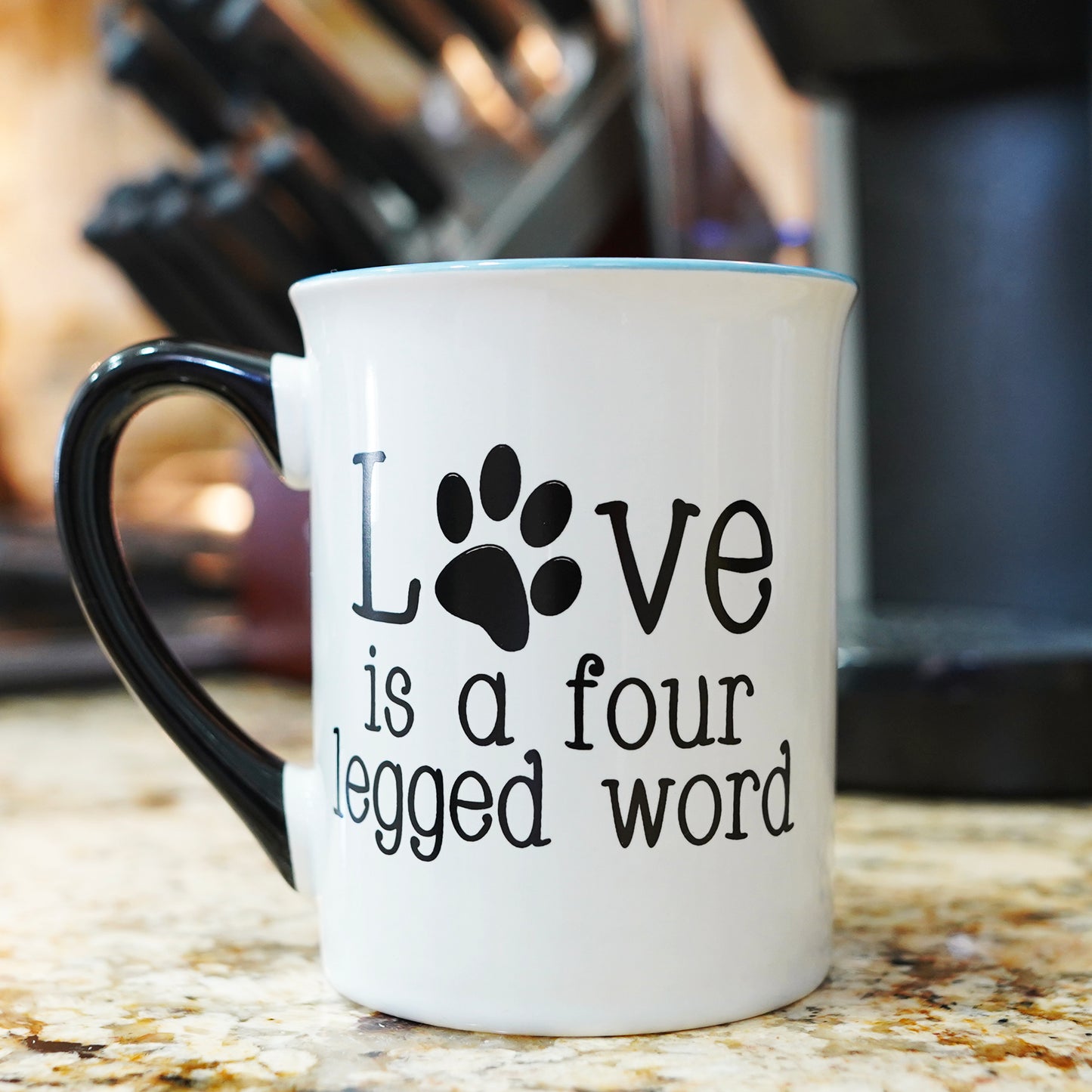 Cottage Creek Love is a Four Legged Word Dog Coffee Mug, 16oz. Multicolored
