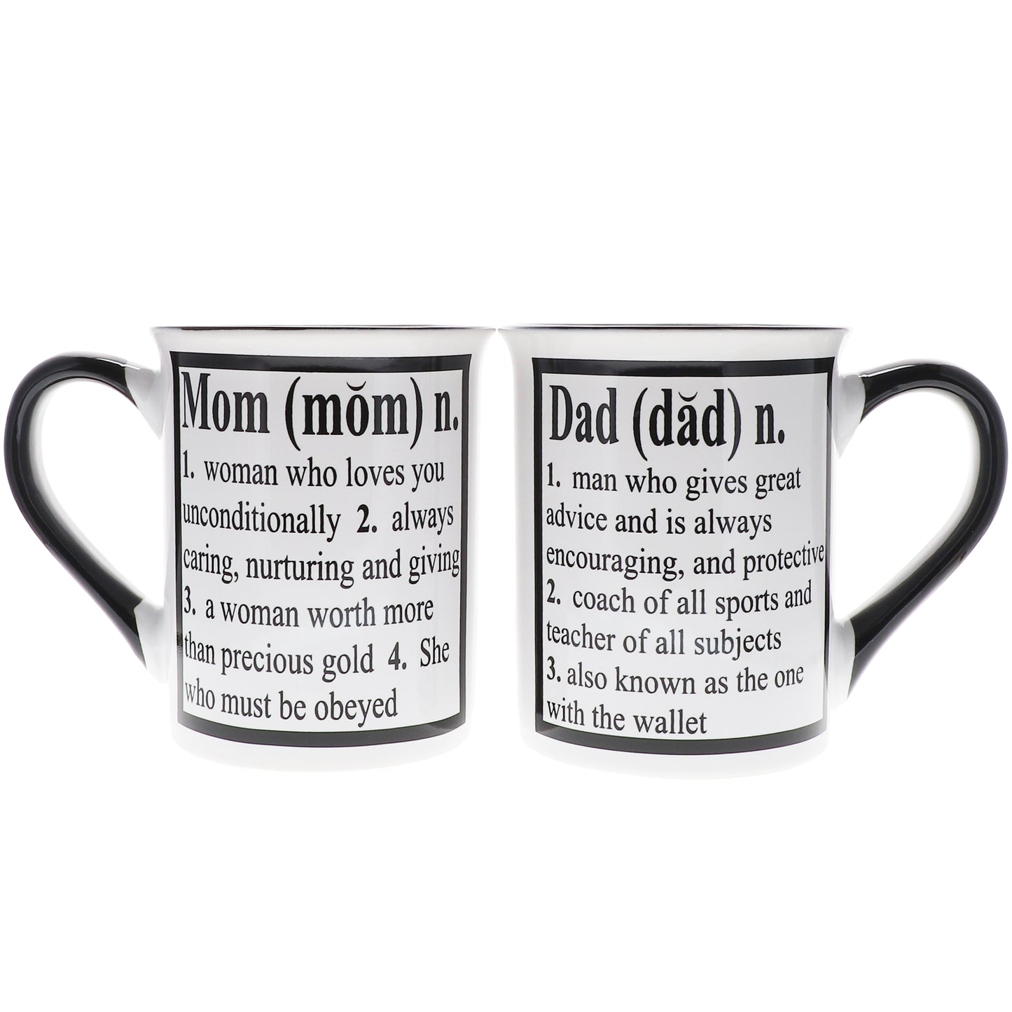 Cottage Creek Mom and Dad Mugs, Set of Two Multicolored, Ceramic, 6" Parent Coffee Mugs