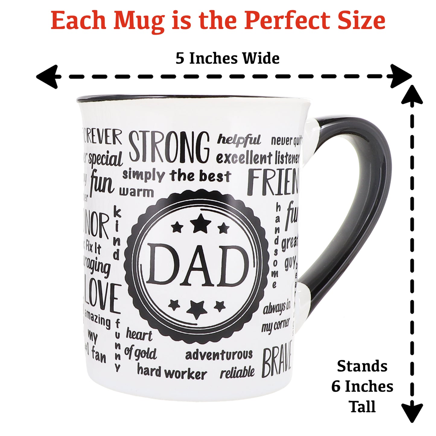 Cottage Creek Mom Dad Mugs, Set of Two 16oz. Ceramic Mom and Dad Coffee Mugs