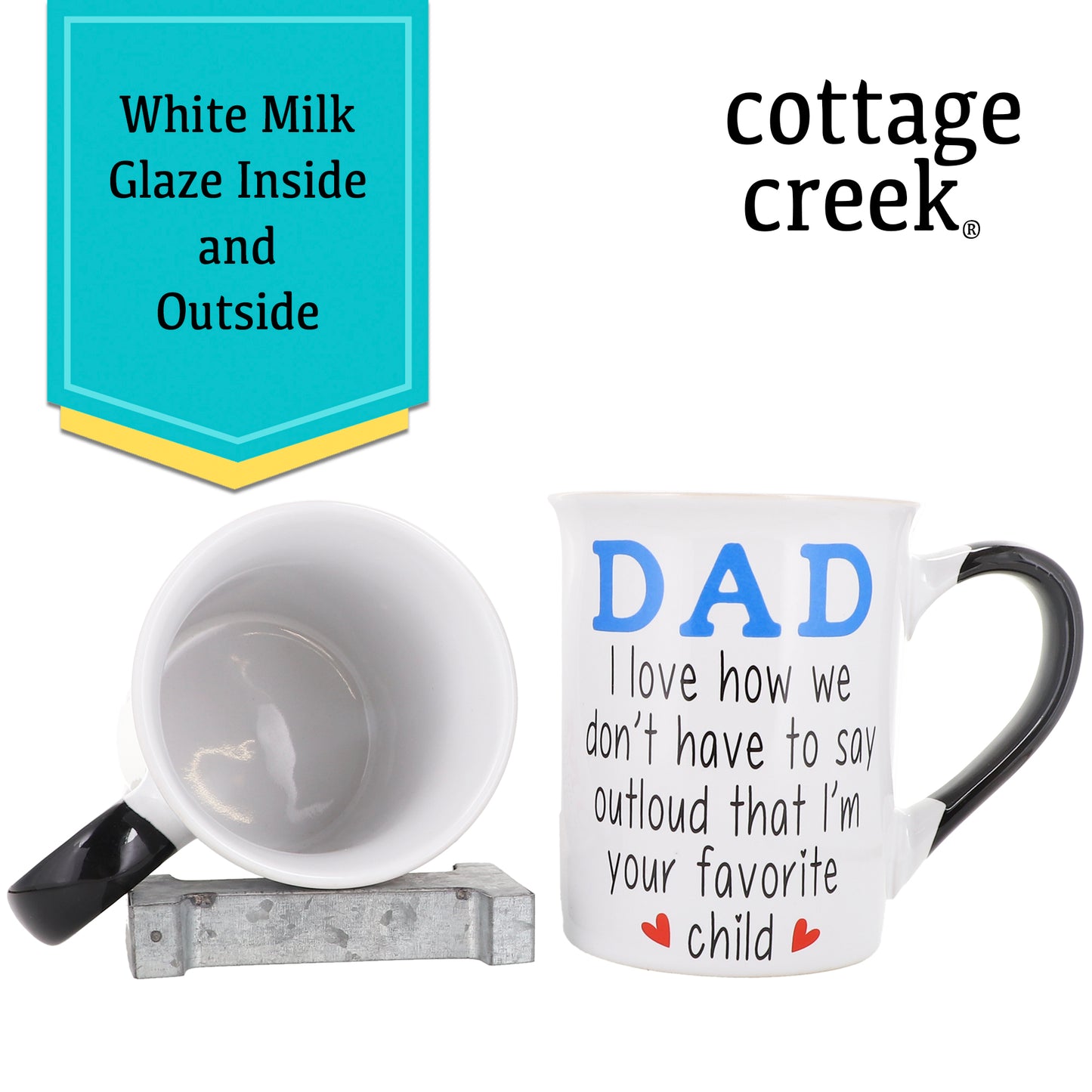 Cottage Creek Favorite Child Mugs, Mom Dad Set of 2 Ceramic Coffee Mugs, Funny Mugs