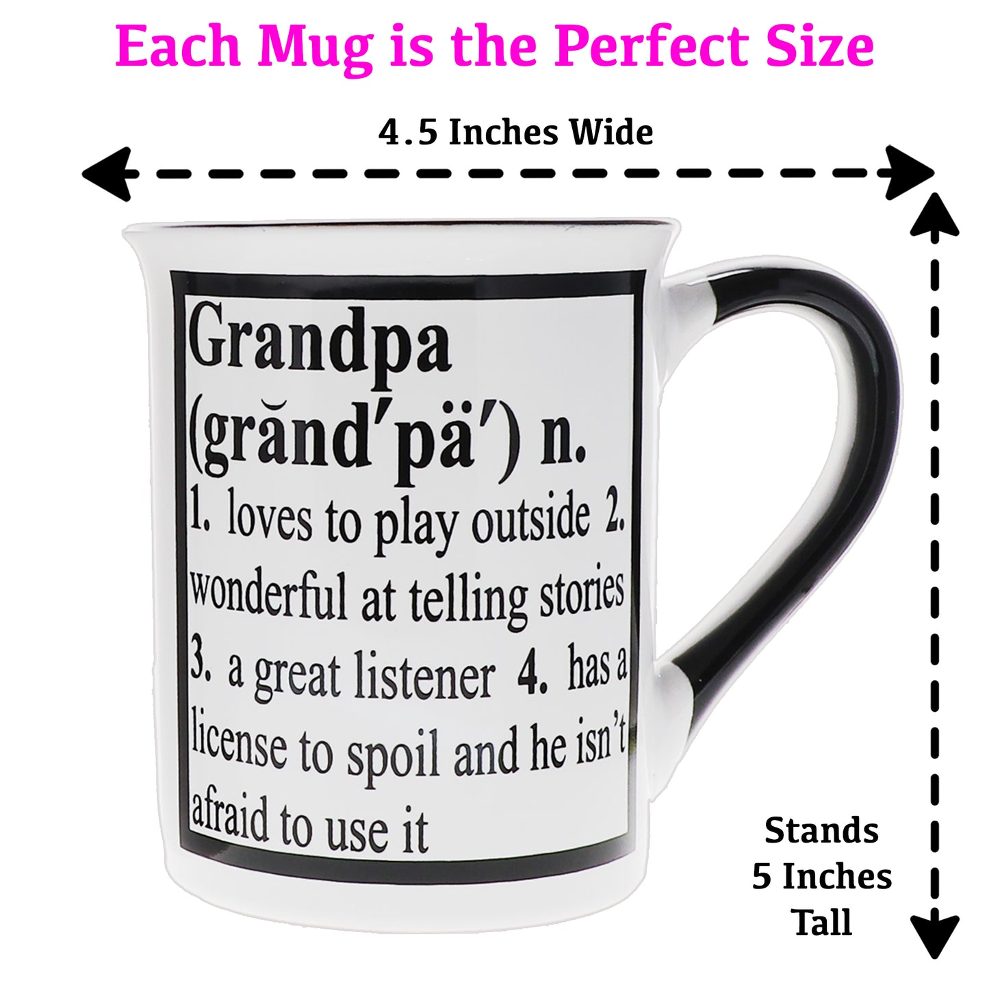 Cottage Creek Grandma Grandpa Mug Set, Two Multicolored, Ceramic, 6" Grandparent Mugs