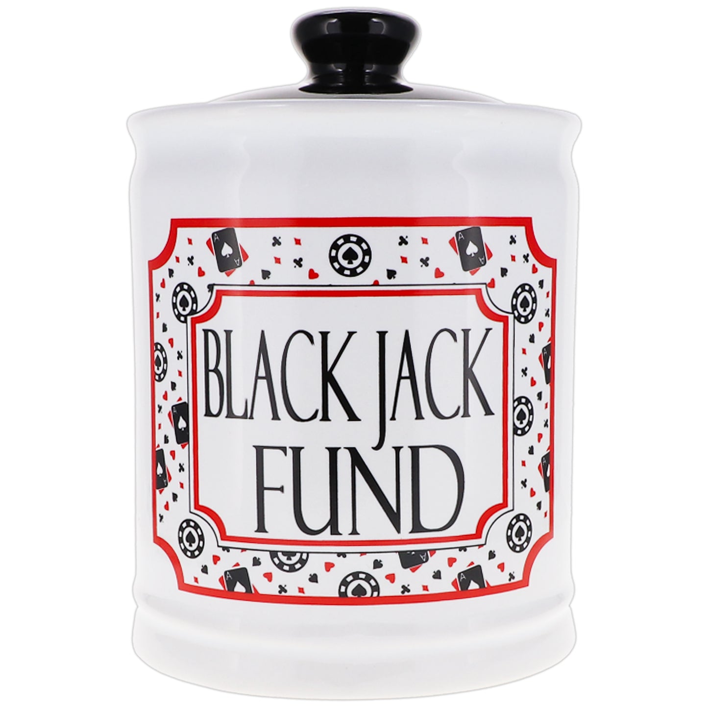 Cottage Creek Blackjack Fund Piggy Bank , Multicolored, Ceramic, 6" Casino Candy Jar, Gambling Gifts
