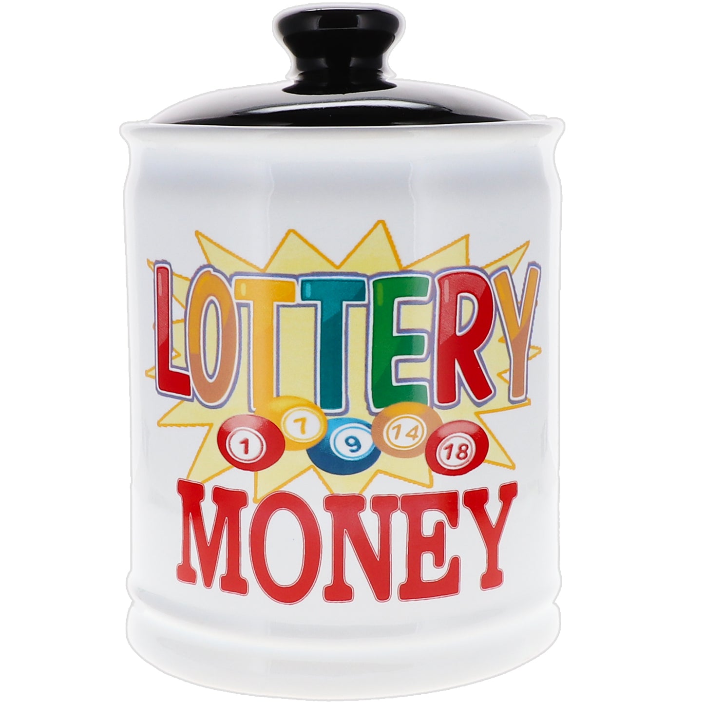 Cottage Creek Lottery Money Piggy Bank, Ceramic, 6", Multicolored Lottery Gift