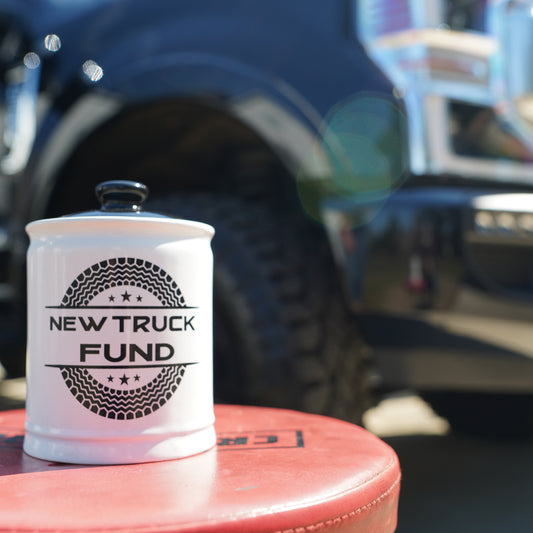 Cottage Creek New Truck Fund Piggy Bank, Ceramic Multicolored, 6" Truck Money Candy Jar