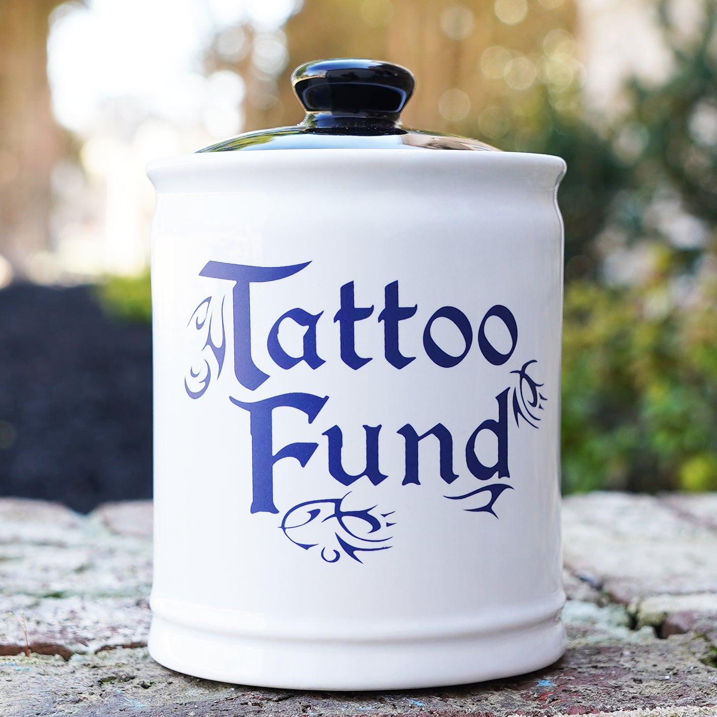 Cottage Creek Tattoo Fund Piggy Bank, Multicolored, Ceramic 6" Tattoo Jar
