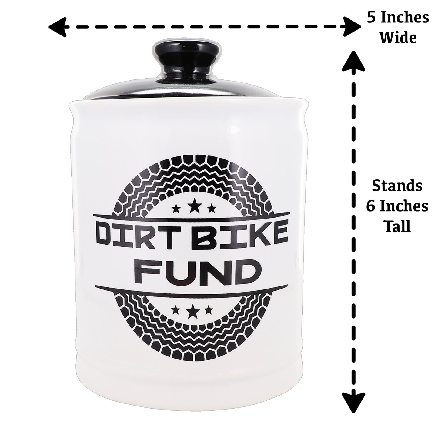 Cottage Creek Dirt Bike Fund Piggy Bank, Off Roading Quad Bike ATV Motocross Candy Jar