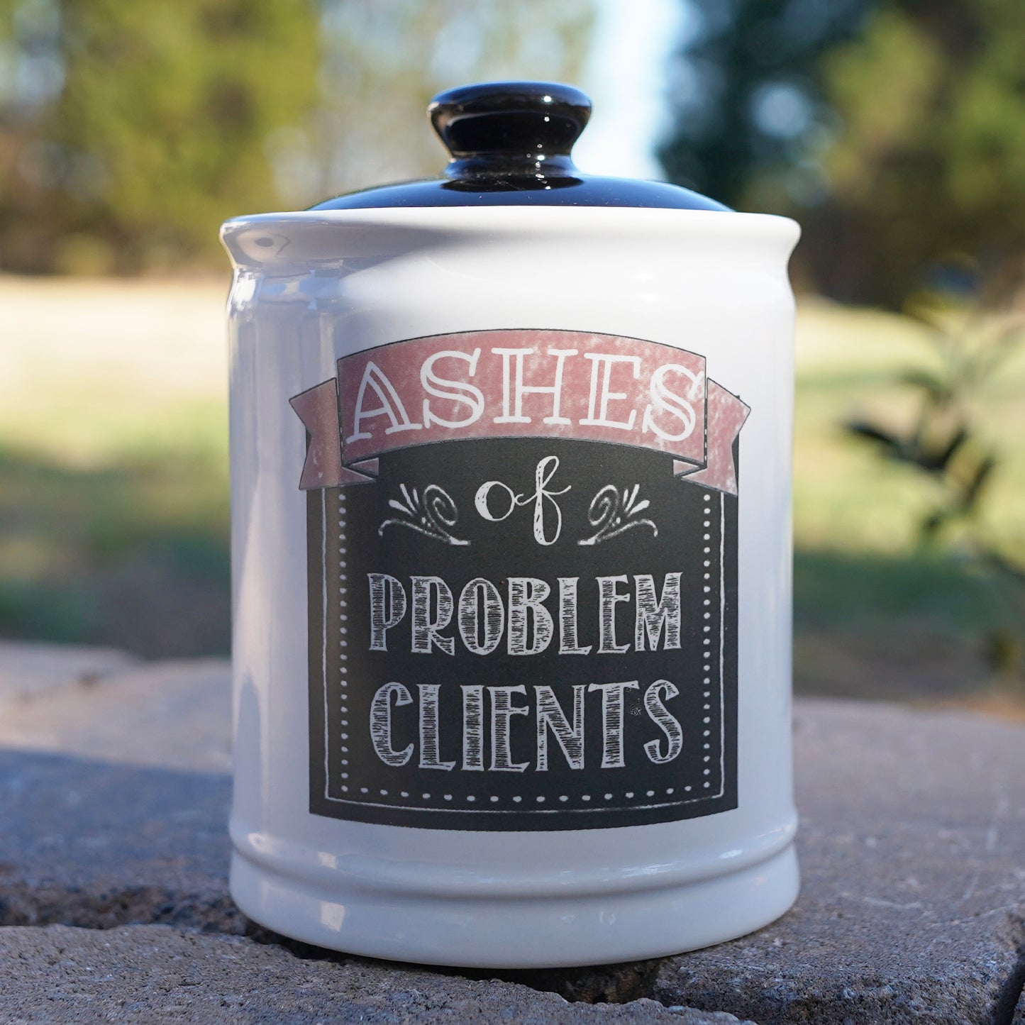 Cottage Creek Ashes of Problem Clients Piggy Bank, Ceramic, 6, Multicolored Fun Candy Jar