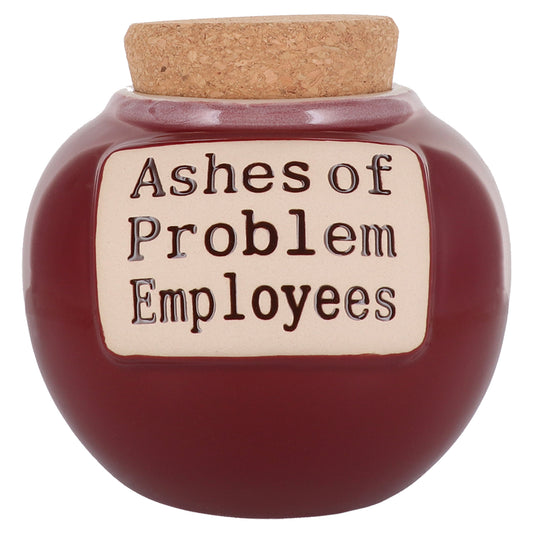 Cottage Creek Ashes of Problem Employees Piggy Bank, Office Candy Jar, 6", Red